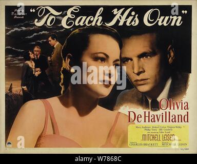 OLIVIA DE HAVILLAND, JOHN LUND, ZU SEINER EIGENEN, 1946 JEDE Stockfoto