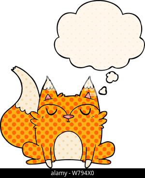 Cartoon Fuchs mit dachte Blase im Comic Stil Stock Vektor