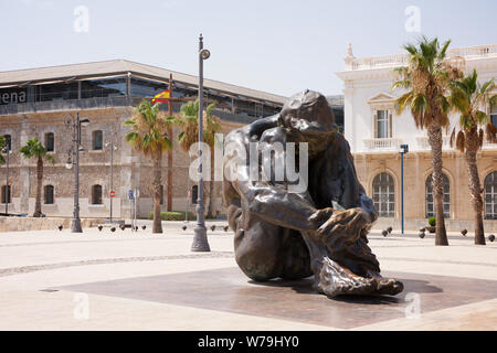 Bronze Skulptur - El Zulo. Von Cartagena in Spanien Stockfoto