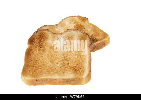 Geröstetes Weißbrot - Weißer Hintergrund Stockfoto
