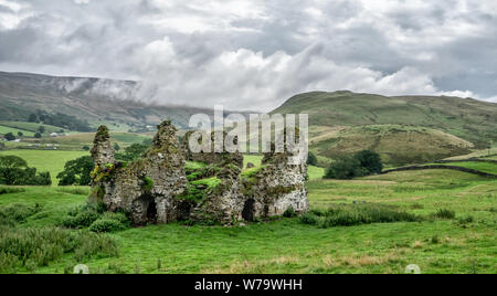 Die Ruinen der mittelalterlichen Burg Lammerside Shell in der Eden Valley in der Nähe von Kirkby Stephen Cumbria GROSSBRITANNIEN Stockfoto