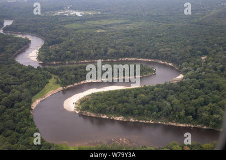 Jackson, MS/USA - 13. Juli 2019: Pearl River im Zentrum von MS zwischen Hinds County und Rankin County Stockfoto