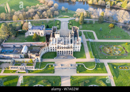 Witley Court, Worcestershire, Großbritannien. Am 28. März 2019. Drone Bilder von Witley Court/Witley Court, in den sanften Hügeln von North Worcestershire eingebettet Stockfoto