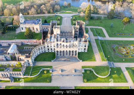 Witley Court, Worcestershire, Großbritannien. Am 28. März 2019. Drone Bilder von Witley Court/Witley Court, in den sanften Hügeln von North Worcestershire eingebettet Stockfoto