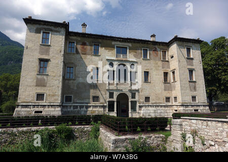 Trento/taly - Palazzo delle Albere, eine Villa aus dem 16. Jahrhundert - Festung in Trient vom Bischof errichtet - Fürsten Madruzzo Stockfoto