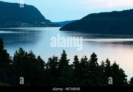 South Arm Bonne Bay dawn, Gros Morne National Park, Neufundland und Labrador, Kanada Stockfoto