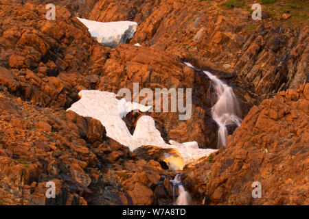 Wasserfall entlang Tableland Trail, Gros Morne National Park, Neufundland und Labrador, Kanada Stockfoto