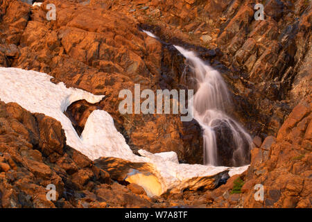 Wasserfall entlang Tableland Trail, Gros Morne National Park, Neufundland und Labrador, Kanada Stockfoto