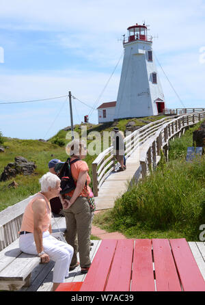 Schwalbenschwanz Leuchtturm, North Head, Grand Manan Stockfoto