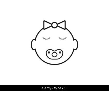 Vector Illustration, flache Bauform. Kind Baby Symbol Stock Vektor