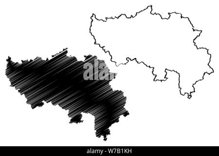 Provinz Lüttich (Königreich Belgien, Provinzen Belgien, wallonische Region) Karte Vektor-illustration, kritzeln Skizze Lüttich Karte Stock Vektor