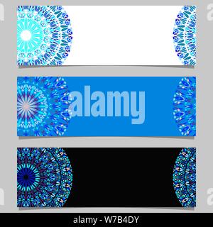 Geometrische Blume Mandala banner Vorlage festlegen - abstrakte farbenfrohe Vector Graphic Designs Stock Vektor