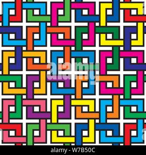 Bunte Interlaced Quadrate nahtlose Muster Stock Vektor