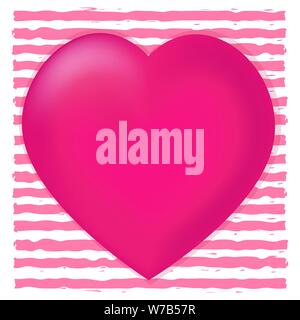 Vector Illustration. Horizontale Farbstreifen für Hintergrund und Herz. Das Konzept der Liebe für etwas Stock Vektor
