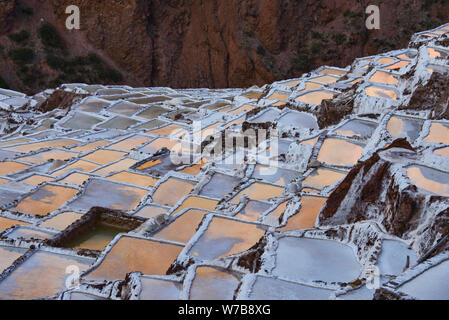 Die schöne Salinen von Maras, das Heilige Tal, Peru Stockfoto