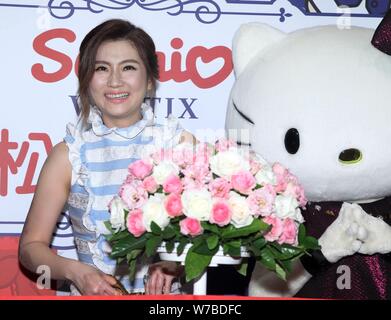 Selina Jen Chia - das hsuan Taiwanese Girl Group S.H.E besucht eine Werbeveranstaltung für Sanrio in Taipei, Taiwan, 5. Oktober 2017. Stockfoto