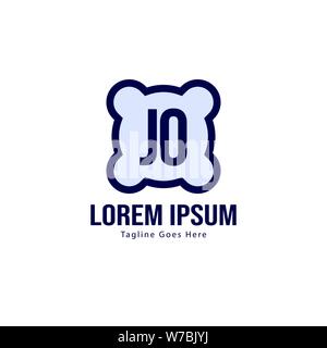 Erste JO logo Vorlage mit modernen Rahmen. Minimalistische schreiben JO logo Vector Illustration Design Stock Vektor