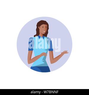 Business woman elegant im Rahmen Rundschreiben Vector Illustration Design Stock Vektor