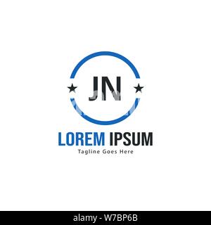 Erste JOH logo Vorlage mit modernen Rahmen. Minimalistische JOH Brief logo Vector Illustration Design Stock Vektor