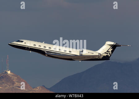 Gulfstream G650 Long Range Luxus Business Jet von Steve Wynn Abflug vom Internationalen Flughafen McCarran Las Vegas gehört. Stockfoto