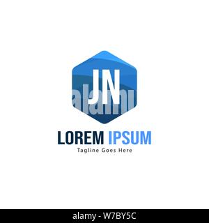 Erste JOH logo Vorlage mit modernen Rahmen. Minimalistische JOH Brief logo Vector Illustration Design Stock Vektor