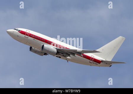 Boeing 737 Betrieben von Verteidigungsunternehmen EG&G (Janet Airlines) Arbeitnehmer vom und zum Transport der in hohem Grade geheimen und berühmten Area 51 Base am Groom Stockfoto