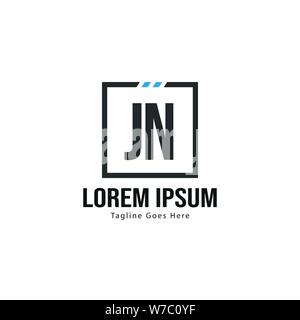 Erste JOH logo Vorlage mit modernen Rahmen. Minimalistische JOH Brief logo Vector Illustration Design Stock Vektor