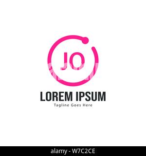 Erste JO logo Vorlage mit modernen Rahmen. Minimalistische schreiben JO logo Vector Illustration Design Stock Vektor