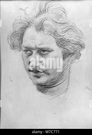 Jacob Epstein (1888-1959), britischer Bildhauer. Künstler: Augustus John Stockfoto