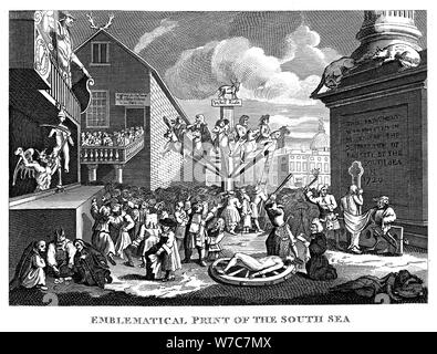 South Sea Bubble, 1721. Künstler: William Hogarth Stockfoto