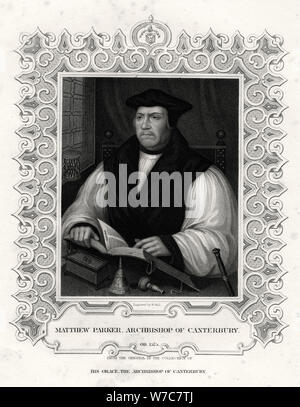 'Matthew Parker, Erzbischof von Canterbury', 19. Künstler: William Holl Stockfoto