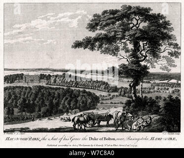 "Hackwood Park, dem Sitz seiner Gnade des Herzogs von Bolton, in der Nähe von Basingstoke, Hampshire', 1775 Künstler: Michael Angelo Rooker Stockfoto