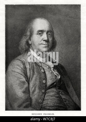 Benjamin Franklin, amerikanischer Staatsmann, Drucker und Wissenschaftler, 20. Artist: Unbekannt Stockfoto