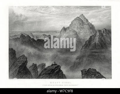 'Mount Sinai: Jebel Musa ab Jebel Katharina', 1887 Künstler: W Forrest gesehen Stockfoto