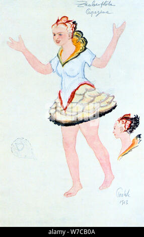 Kostüme für Papegena, 1913. Artist: Unbekannt Stockfoto