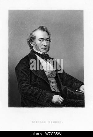 Richard Cobden, britischer Politiker, Wirtschaftswissenschaftler und Lancashire calico Hersteller, c 1870. Artist: Anon Stockfoto