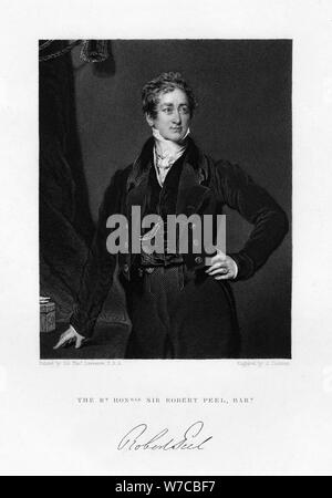 Sir Robert Peel, der britische Premierminister, 19. Artist: J Cochran Stockfoto