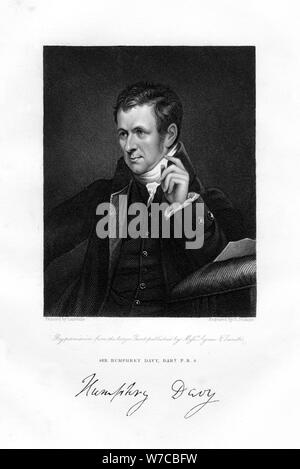 Sir Humphry Davy, 1st Baronet, Cornish Chemiker und Physiker 19. Artist: J Jenkins Stockfoto