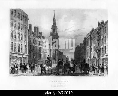 Cheapside und Bow Church, London, 19. Artist: wir Albutt Stockfoto