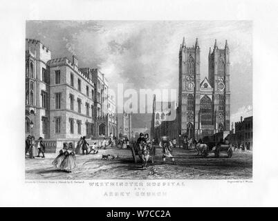 "Westminster Krankenhaus und Abteikirche', London, 19. Artist: J Holz Stockfoto