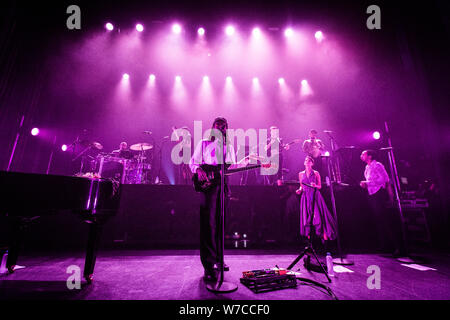 Kopenhagen, Dänemark. 05 Aug, 2019. Der britische Sänger, Songwriter und Musiker Blutorange führt ein Live Konzert bei Vega in Kopenhagen. (Foto: Gonzales Foto/Thomas Rasmussen/Alamy Live News). Stockfoto