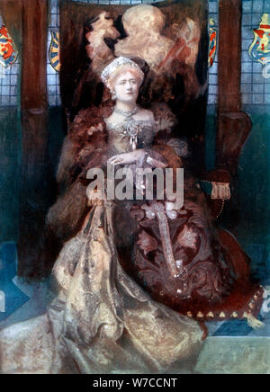 Ellen Terry in Henry VIII, c.1902 Künstler: Fenster & Grove Stockfoto