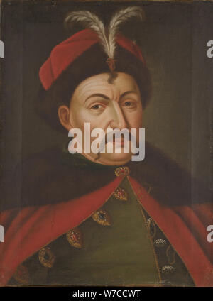 Portrait des Kosaken Ataman der Ukraine Bohdan Khmelnytsky (1595-1657). Stockfoto