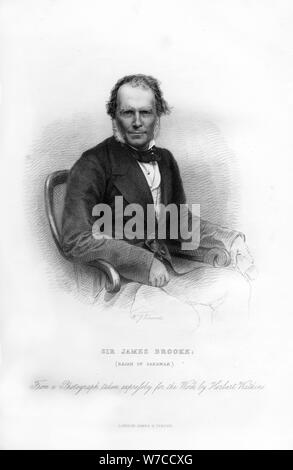 Sir James Brooke, Rajah von Sarawak, 19. Artist: WJ Edwards Stockfoto