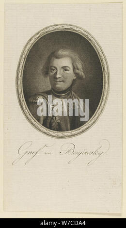 Portrait von Maurice Augustus Graf de Benyovszky (1741-1786). Stockfoto