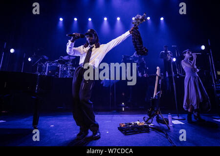 Kopenhagen, Dänemark. 05 Aug, 2019. Der britische Sänger, Songwriter und Musiker Blutorange führt ein Live Konzert bei Vega in Kopenhagen. (Foto: Gonzales Foto/Thomas Rasmussen/Alamy Live News). Stockfoto