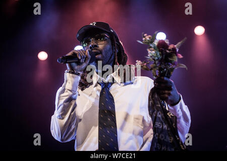 Kopenhagen, Dänemark. 05 Aug, 2019. Der britische Sänger, Songwriter und Musiker Blutorange führt ein Live Konzert bei Vega in Kopenhagen. (Foto: Gonzales Foto/Thomas Rasmussen/Alamy Live News). Stockfoto