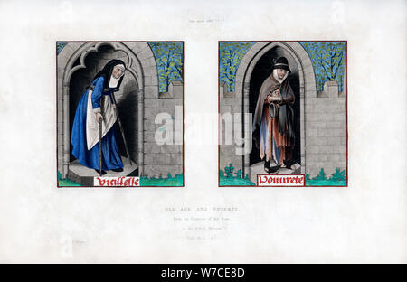 Alter und Armut, c 1480, (1843). Artist: Henry Shaw Stockfoto