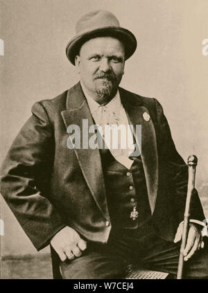 Porträt des Autors Wladimir Alexejewitsch Gilyarovsky (1853-1935). Stockfoto