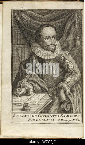 Portrait von Miguel de Cervantes Saavedra (1547-1615). Stockfoto